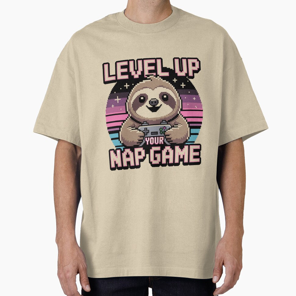 Level Up Your Nap Game - Retro Sloth Gamer Pixel Kawaii Sticker by Ashley critters