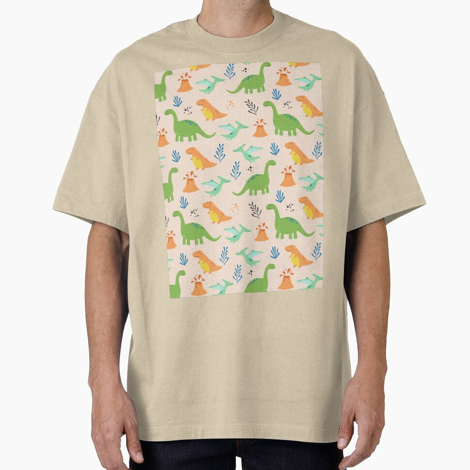 Cute Orange and Green Dinosaur Pattern by cgroenewald