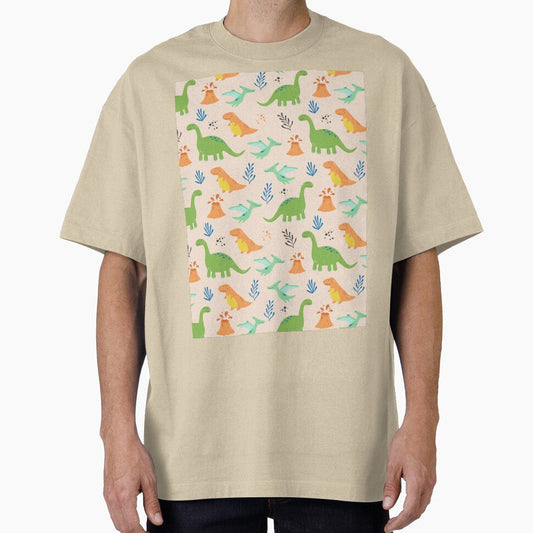 Cute Orange and Green Dinosaur Pattern by cgroenewald