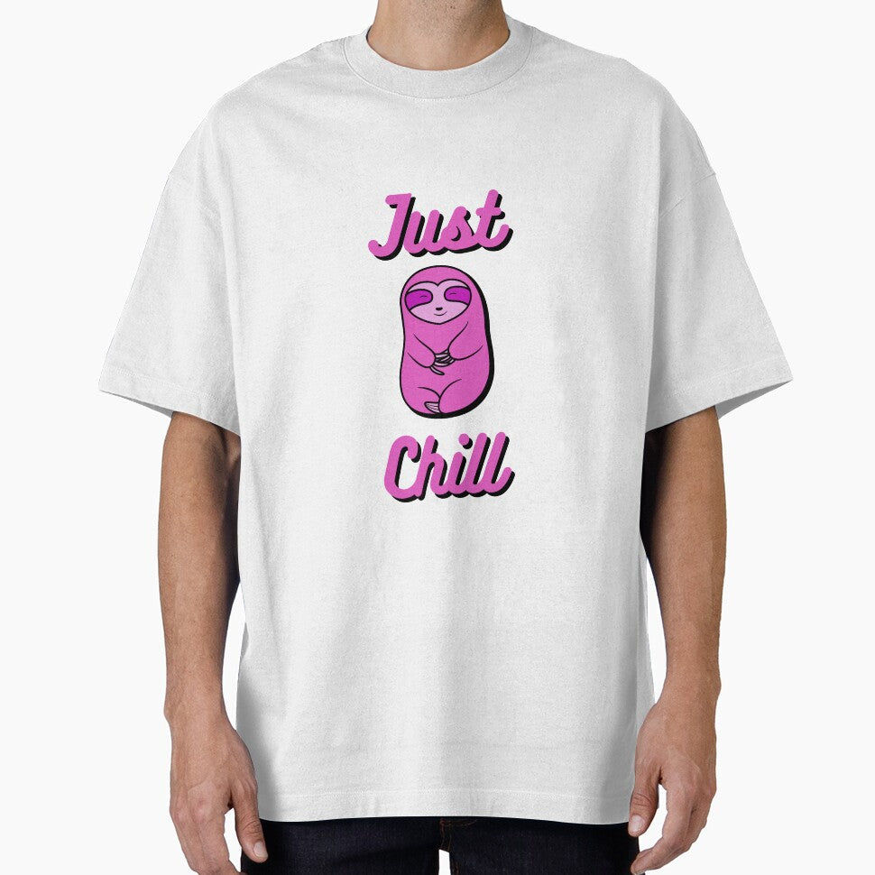 Just Chill Happy Cozy Pink Sloth Bear by SubtleSplit
