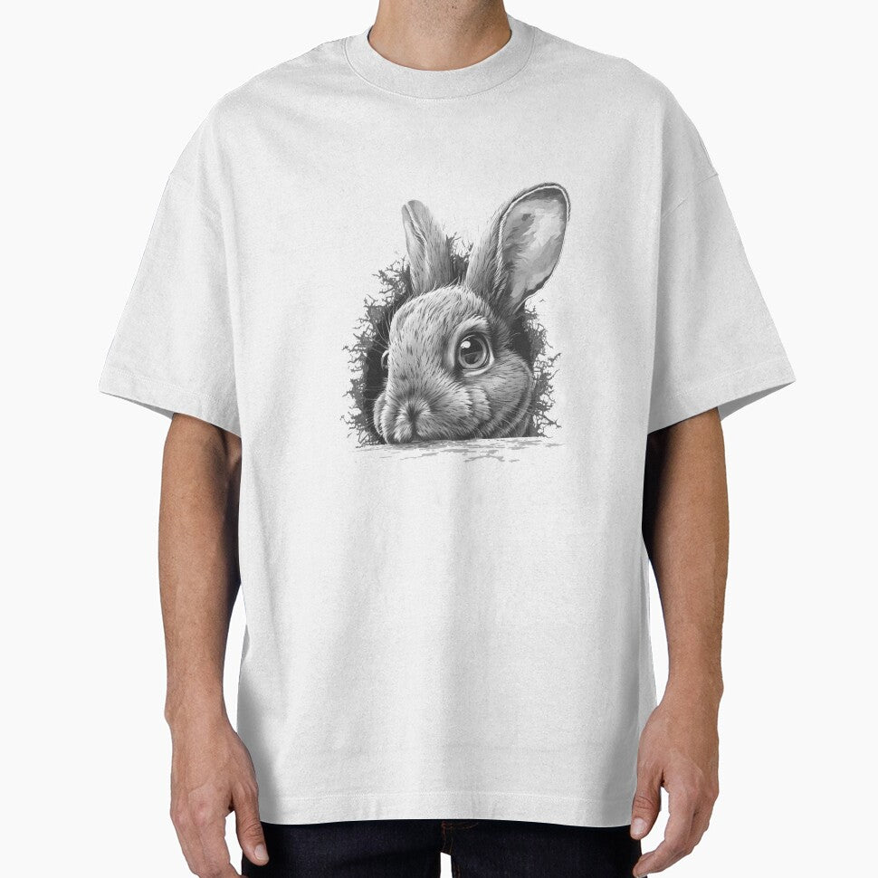Realism Black and White Rabbit Head by ImaginePrintsHQ