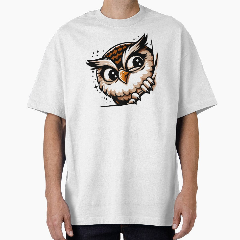 Funny Cute Peek Owl by Designowner