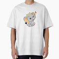Floral Crown Elephant - Cute Gray Elephant with Daisy and Butterfly by Love3Happy