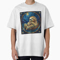 Cute Sloth in a Boat Under the Night Sky Moon and Stars by CarpanaBay