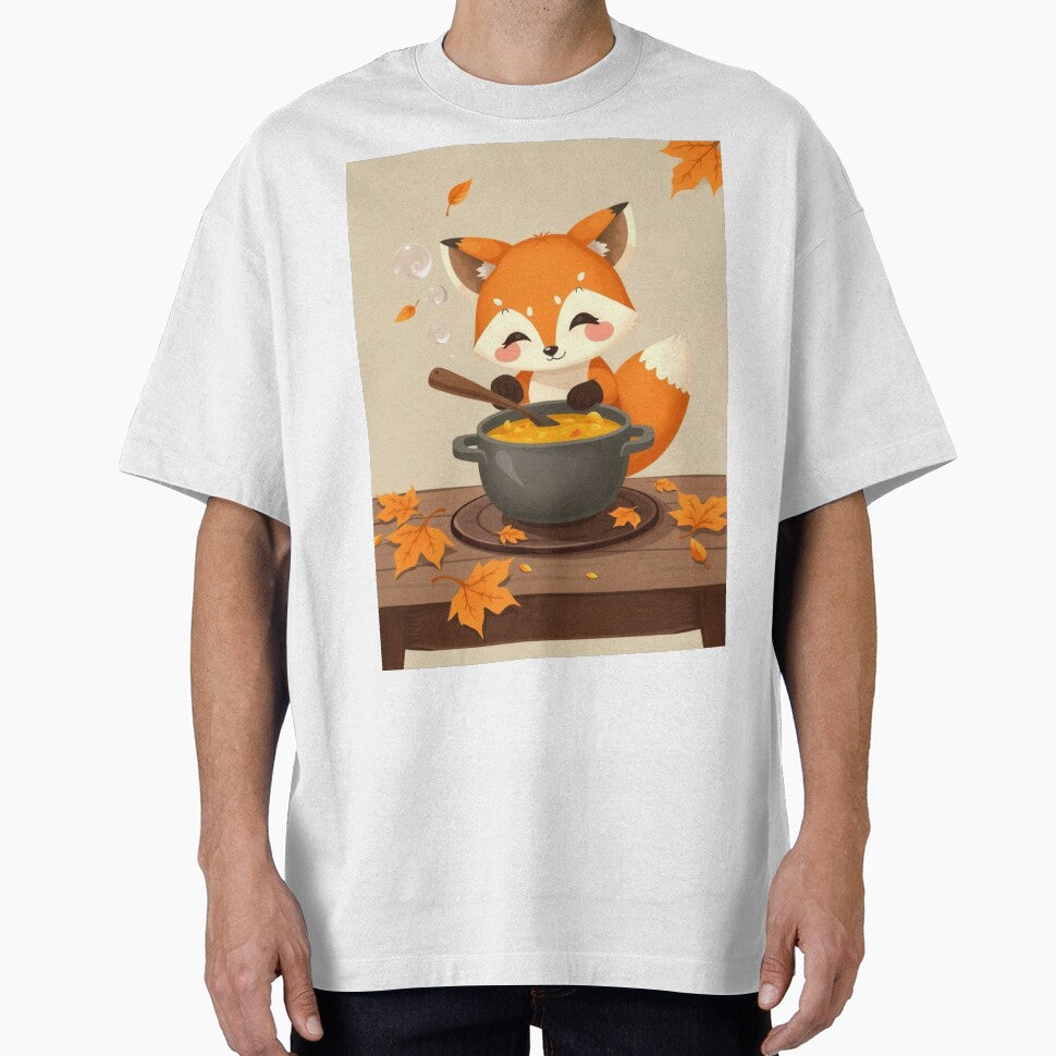 Woodland Fox Fall T-Shirt | Cute Pumpkin Soup Fox by ArmaanArts