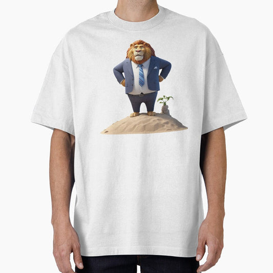 3d Lion in a Suit on Beach by CuteopiaGallery