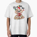 Funny Sloth Christmas Tshirt - Slo Ho Ho by SunsetGloww