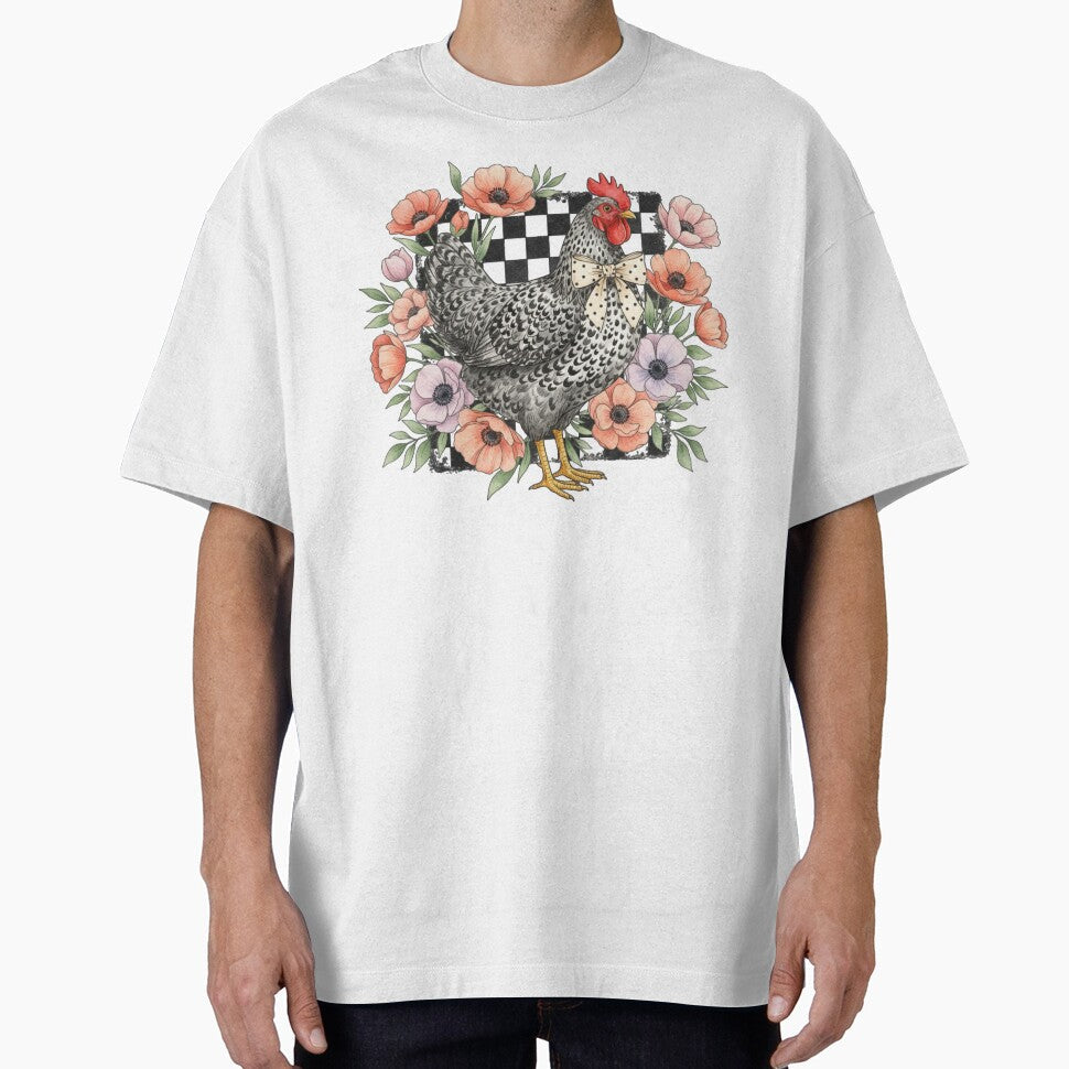 Checkered Flower Chicken, Chicken, Wildflower Chicken, Chicken, Chicken Lover, Chicken Coquette by DesignDenDo ⭐⭐⭐⭐⭐