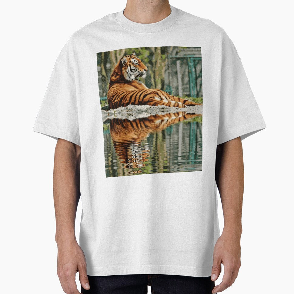 Bengal Tiger Resting by The River by AnimalLover4eva