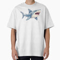 Great White Shark - Minimalist Deep Blue by pixeldizajn