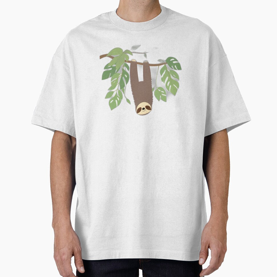 Sleepy Sloth Hanging Upside Down in Paradise by allogy