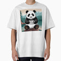 Panda Coffee Addict with Mug In it's hands and nature in the background. by ShirtLife1