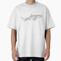 Zebra Shark Minimal Line Art – Modern Ocean Illustration by KivaroArt