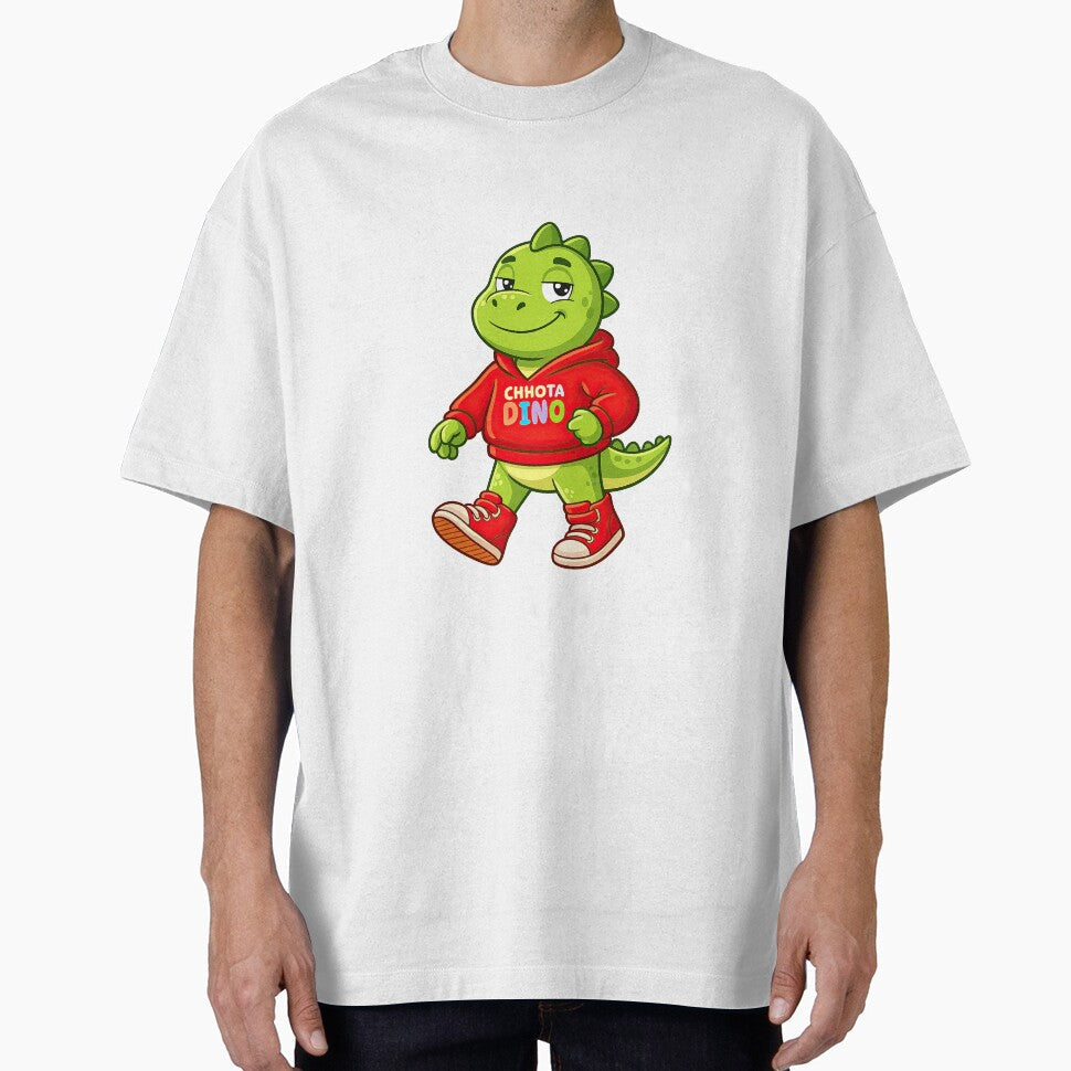 Chhota Dino Walking Safely and Happily – Cute Kids Cartoon Dinosaur T-Shirt Design by MeeraArts&Crafts