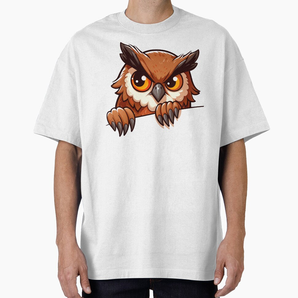 Funny Cute Peek Owl: Curious eyes by Designowner