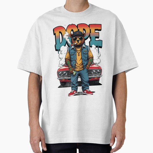 Dope Bear Streetwear Graphic cute trendy popular hip hop bear illustration retro car urban cartoon by zvalente