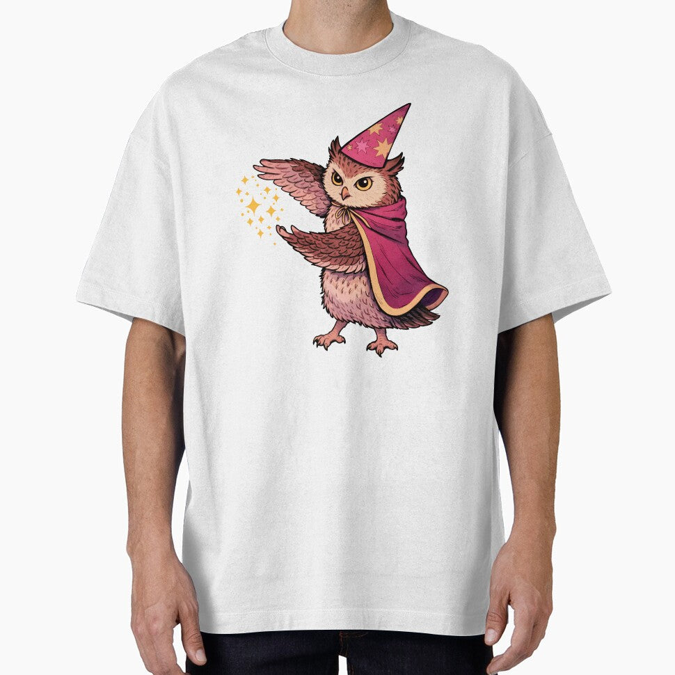 Magic Owl Wizard with Sparkles – Cute Fantasy Illustration by Senkov