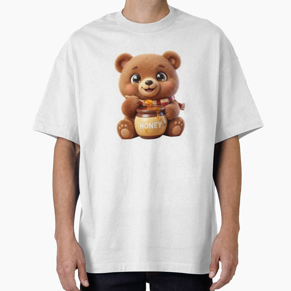 Cute Bear with Honey Kawaii 3D Sticker by MiniPrintMagic