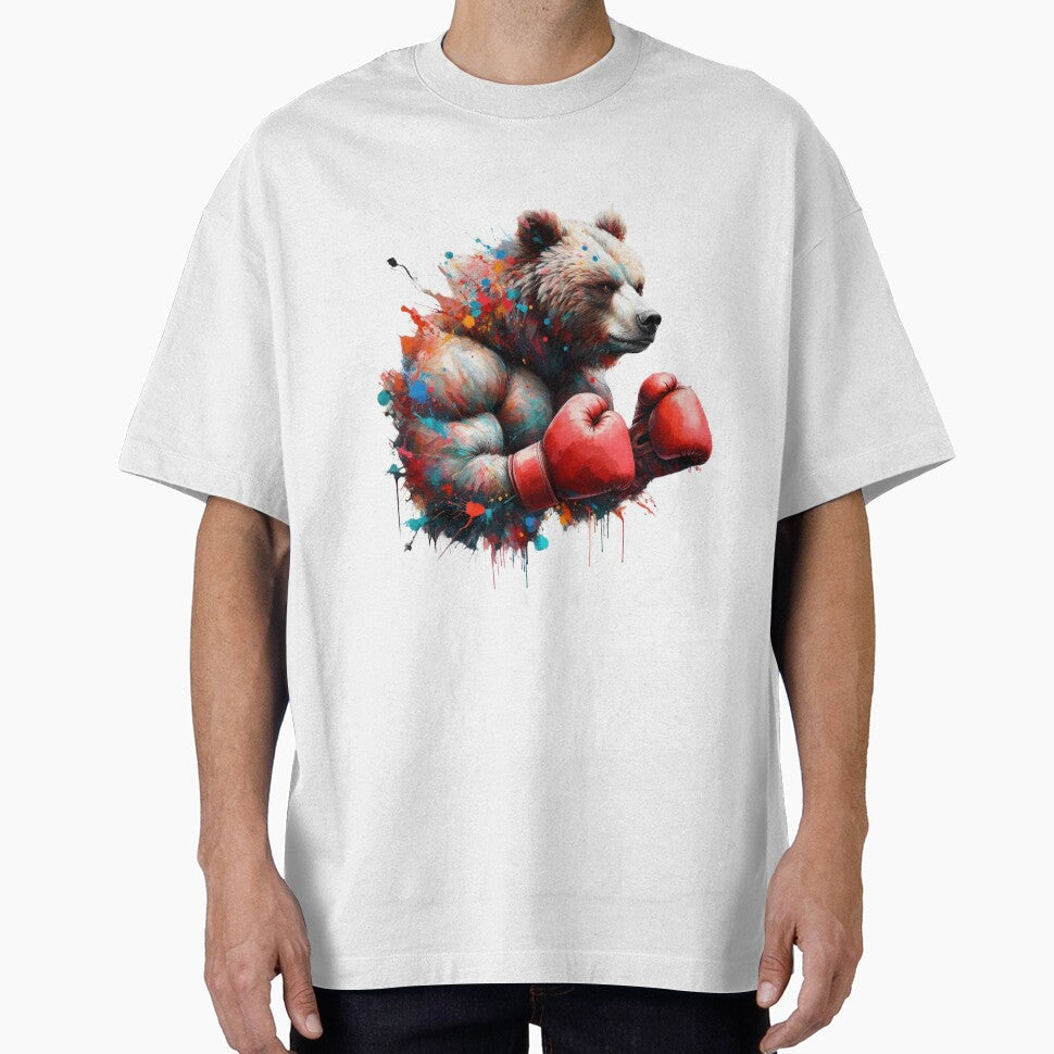 Boxing Bear Red Gloves Splash of Colors by Martial-Art-23