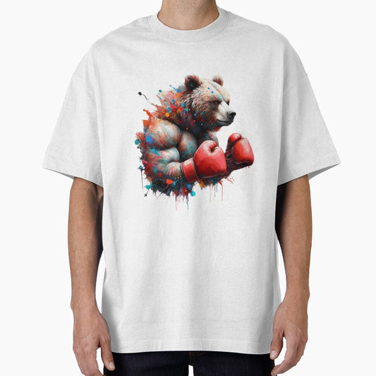 Boxing Bear Red Gloves Splash of Colors by Martial-Art-23