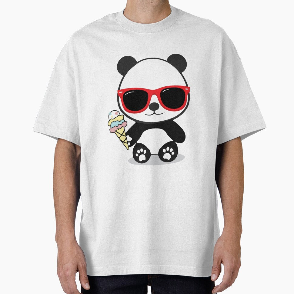 Summer Panda Eating Icecream | Kids Kawaii by clearvibes