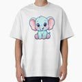 Cute Baby Elephant Cartoon Kawaii Animal – Adorable Elephant Sticker & Kids T-Shirt Design by ArtWaveStudio8