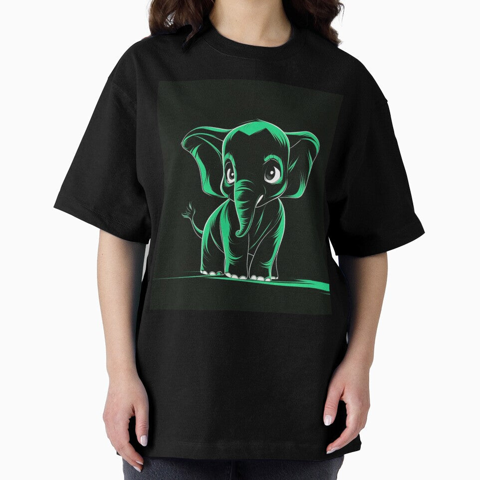Elephant Portrait. monochrome face portrait, emerald green by ElephantVibes