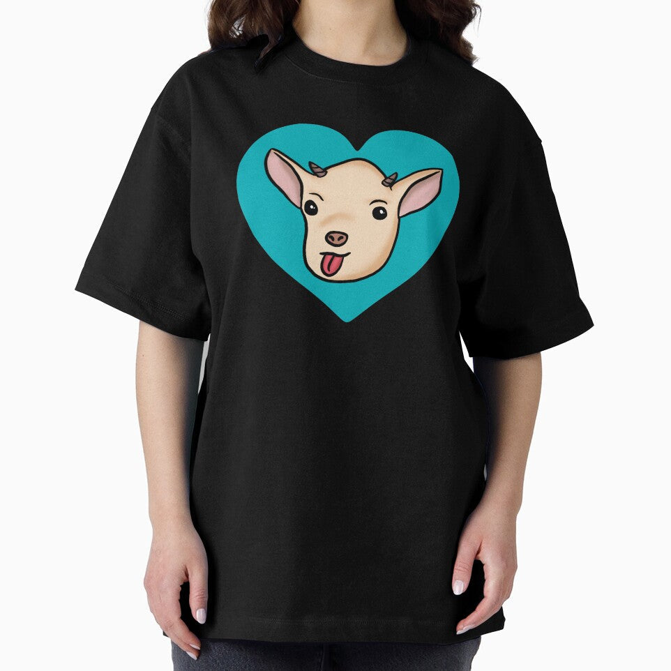 Funny Goat Blue Heart by Mochi-Merch