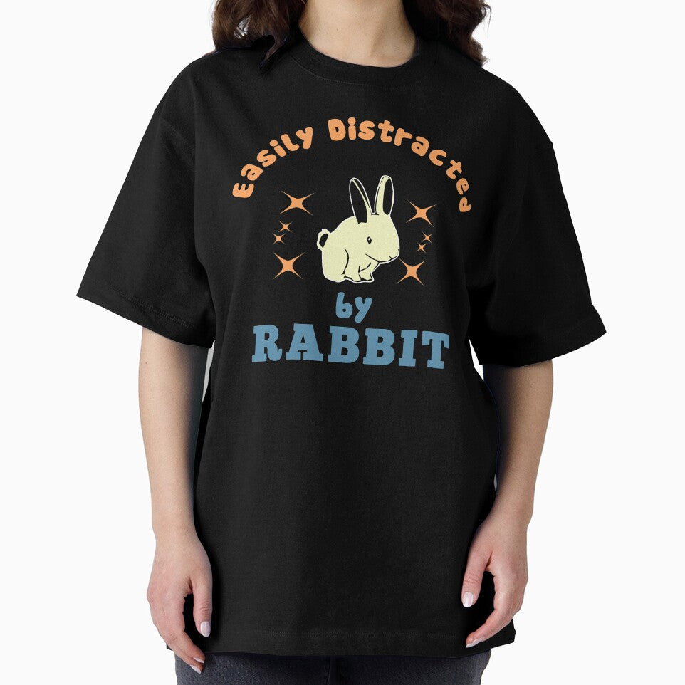 Easily Distracted By Rabbit - Funny Cute Rabbit Graphics and Text Gift by leo121687