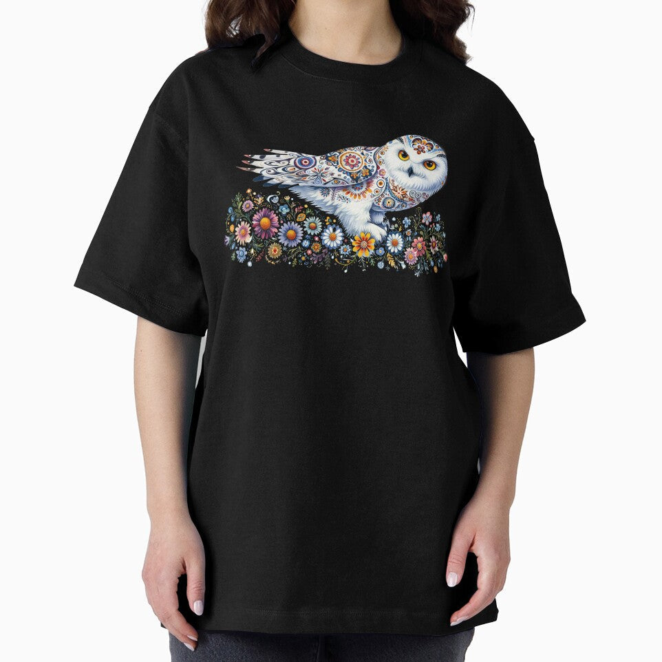 Scandinavian Folk Art blue and gold Snowy Owl by heidiannemorris © by FOLK ART FUSION by heidiannemorris