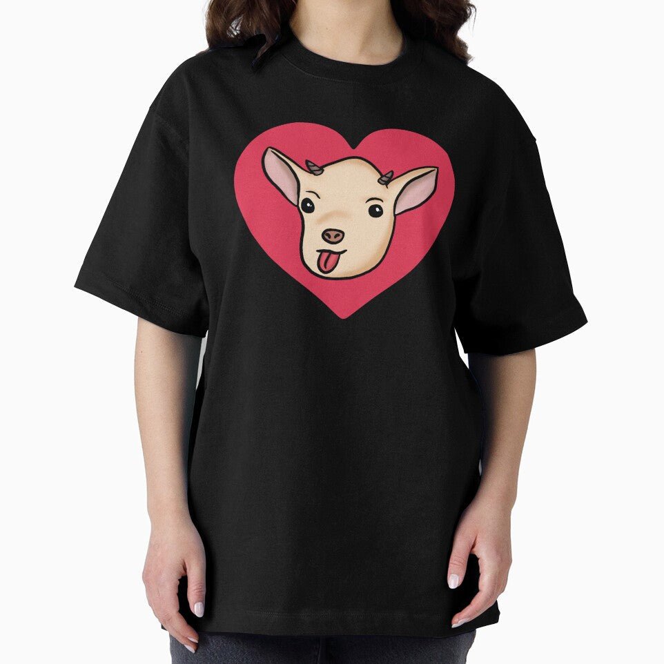 Funny Goat Red Heart by Mochi-Merch