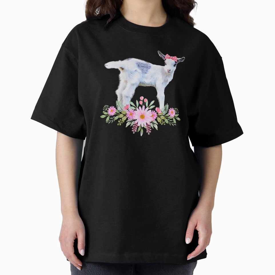 Sweet baby goat, Nigerian Dwarf kid with bow and florals by CritterCapers