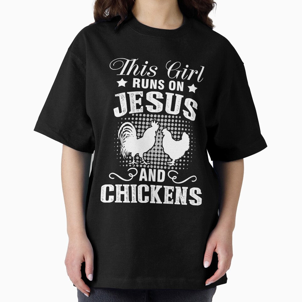 This girl runs on Jesus and chickens - Funny chicken awesome gift for men, women and kids by Titmit