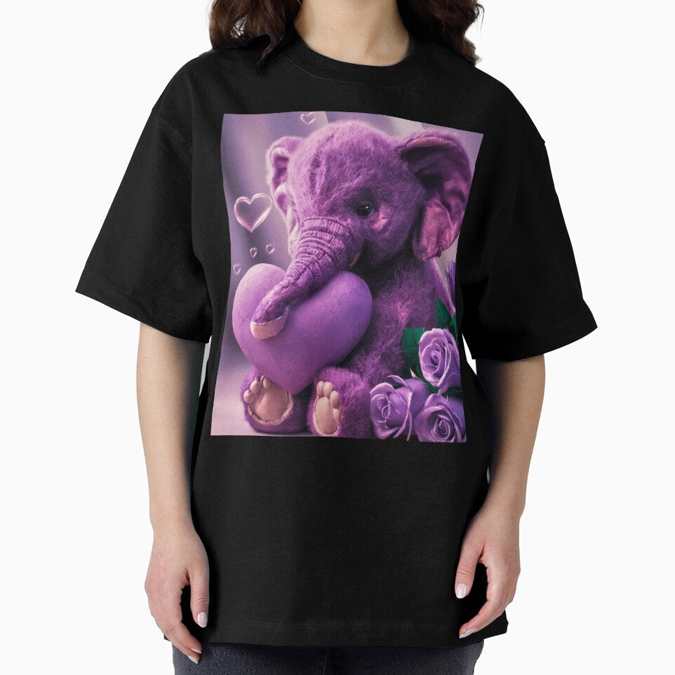 Elephant Portrait. plush elephant, purple heart by ElephantVibes