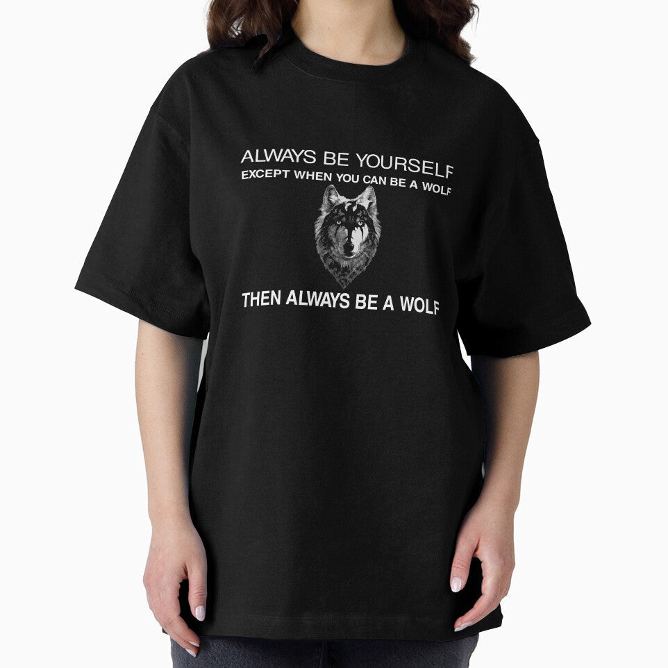 Always Be Yourself Wolf Art Print Lone Black Wolf Life Wolf Lover Charm Wolf Gifts by TeesByDesign