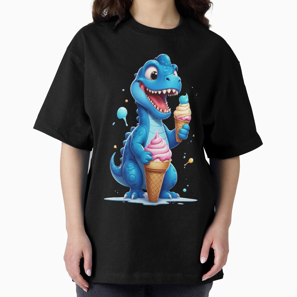 blue dinosaur eating ice cream by KIDS-PRINTS