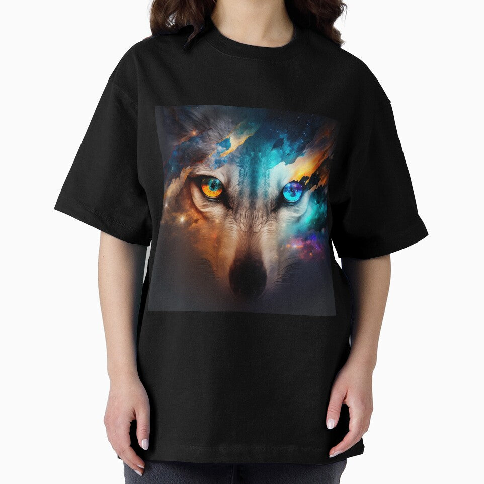 Galaxy Wolf Eyes - Abstract - Water Color Painting - by wildlifezen
