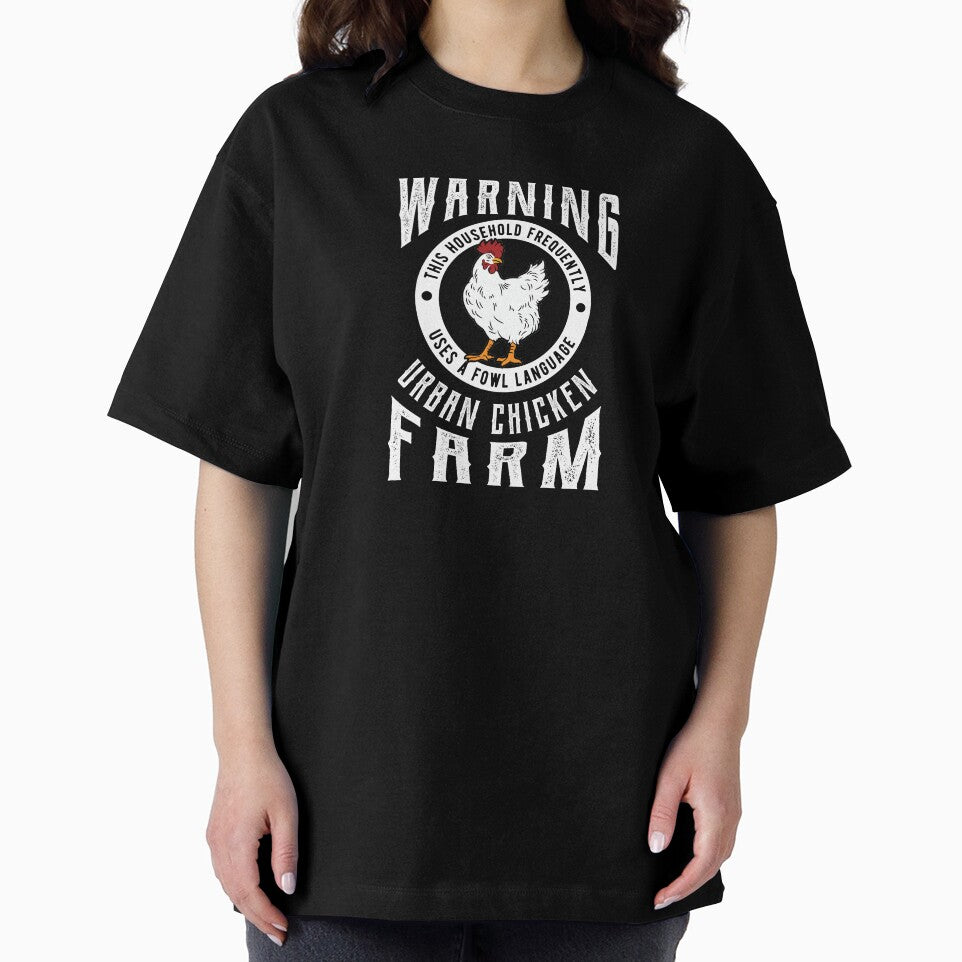 WARNING! Urban Chicken Farm Farmer Birthday Gift by haselshirt