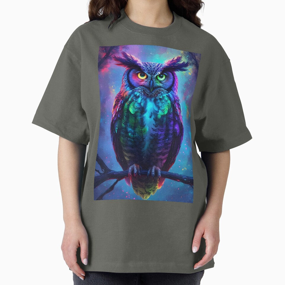 Aurora Owl – Luminous Forest Guardian Art by Neer arts