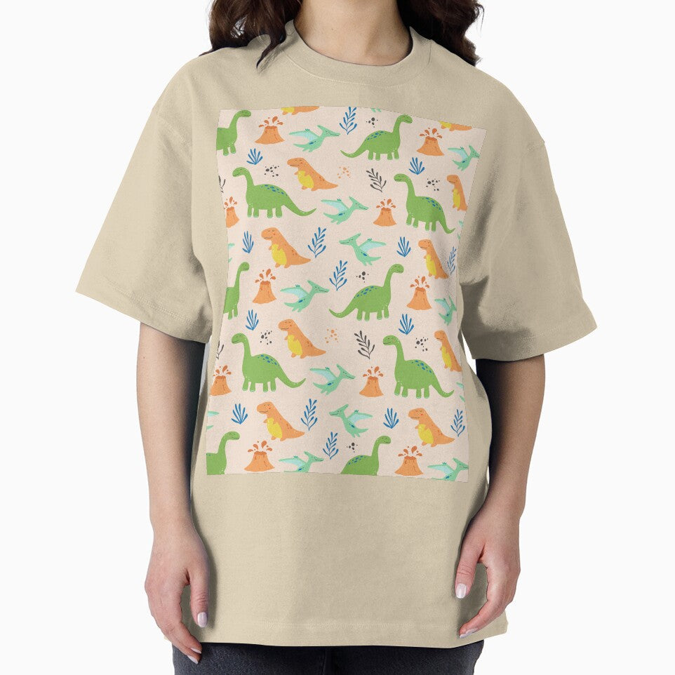 Cute Orange and Green Dinosaur Pattern by cgroenewald