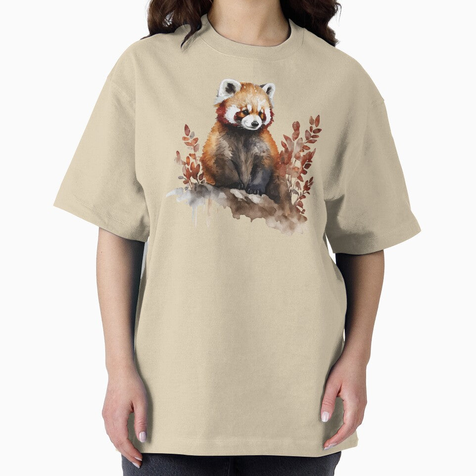 A Cute Red Panda in an Earthy Watercolor - Boho Spirit Animals by GVRDesign