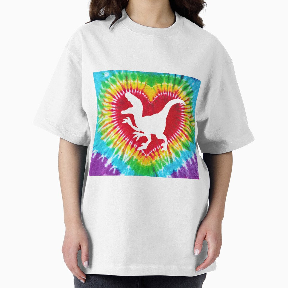 Tie Dye Heart Dinosaur by chanchan79