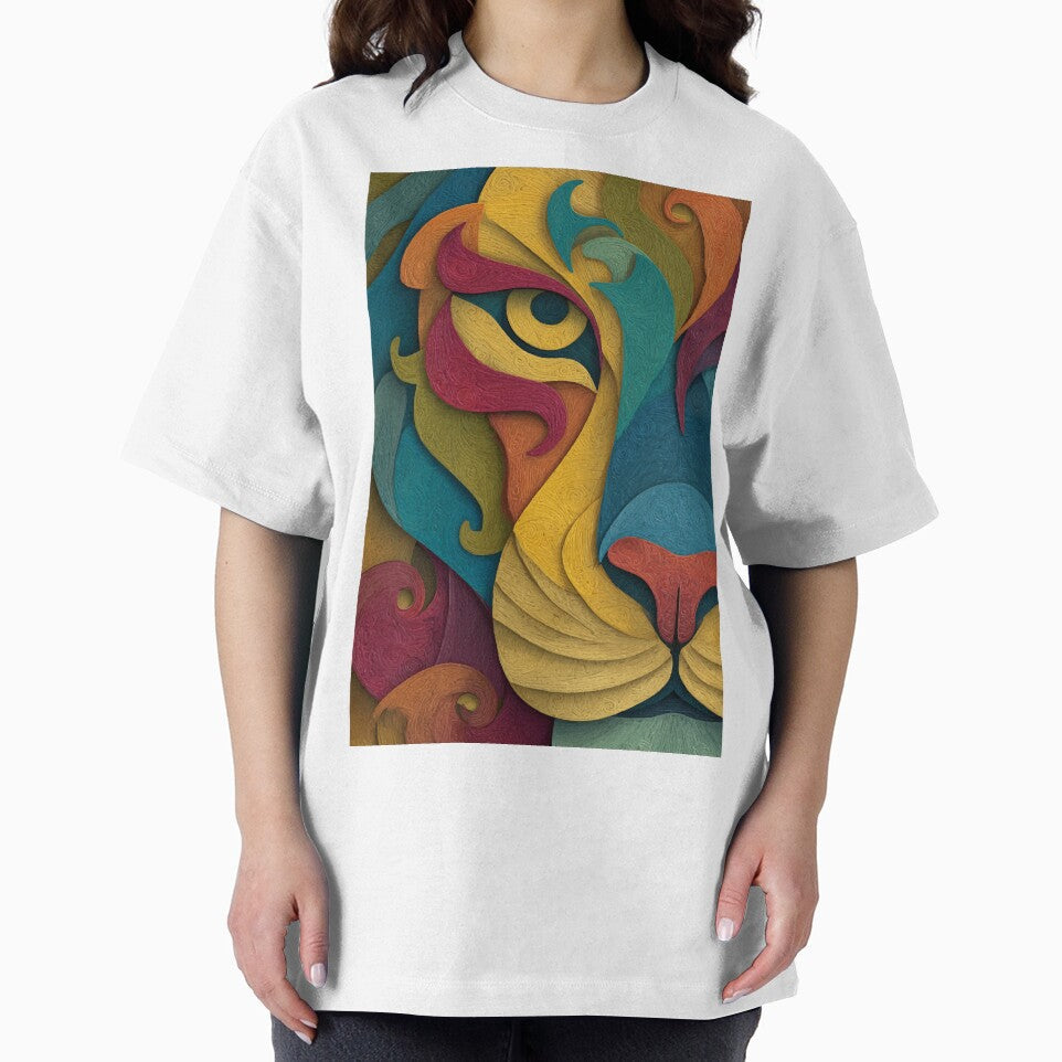 Colorful Abstract Tiger Eye – Vibrant Animal Art by Moss and Moon Studio