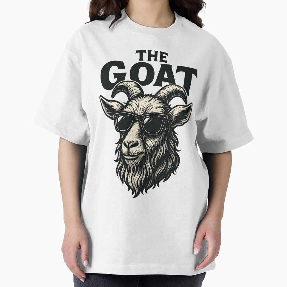 THE GOAT Cool Sunglasses Goat T-Shirt – Funny Animal Art, Bold Vector Design by WAUZ