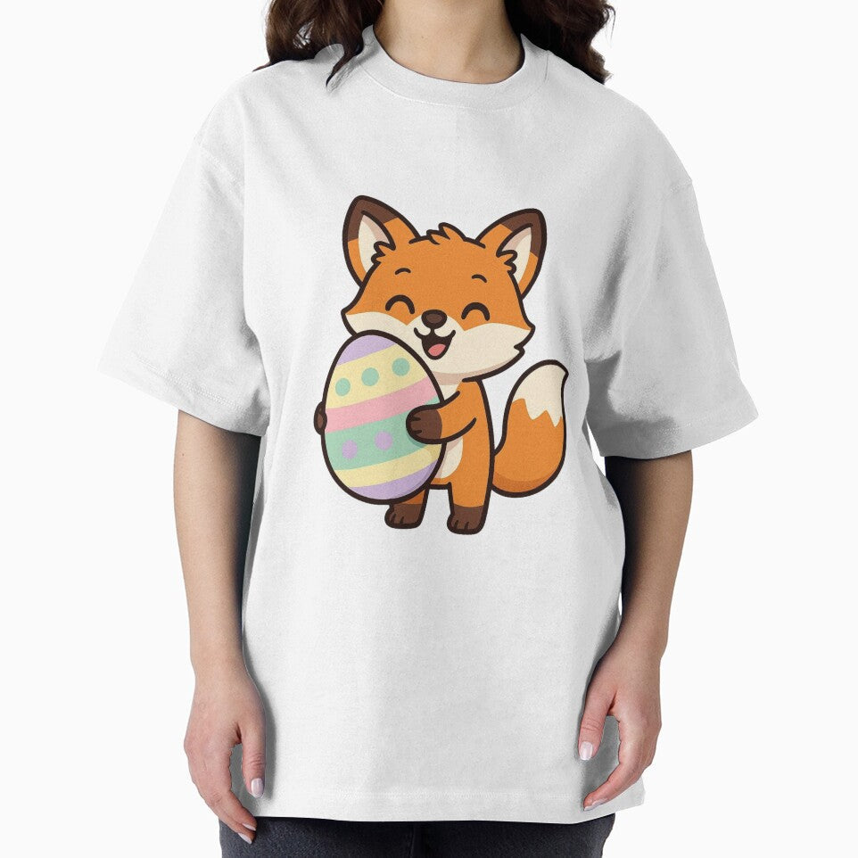 Happy Fox Holding Giant Easter Egg – Cute Spring Animal Character by Confuzz1ed