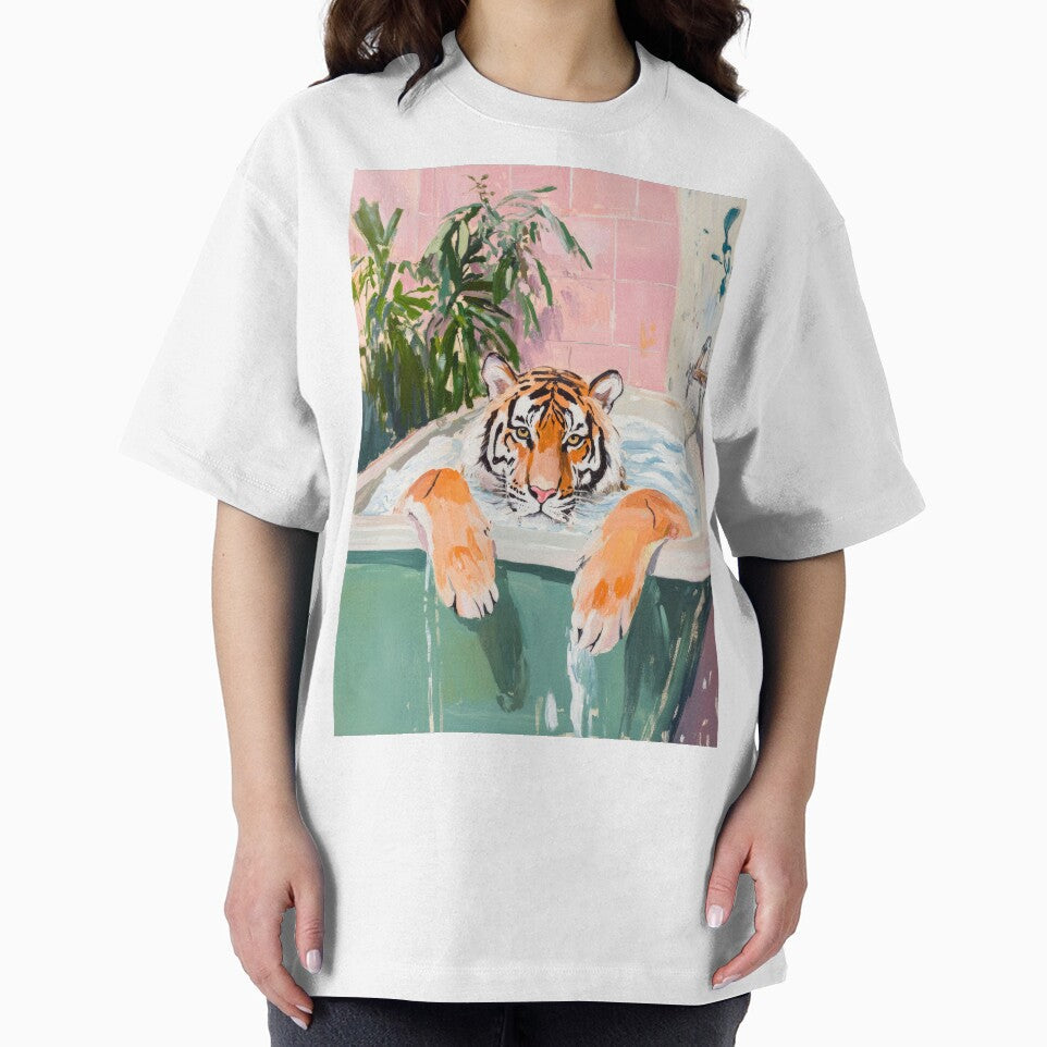 wild tiger in the bathtub in the bathroom by WallyPink