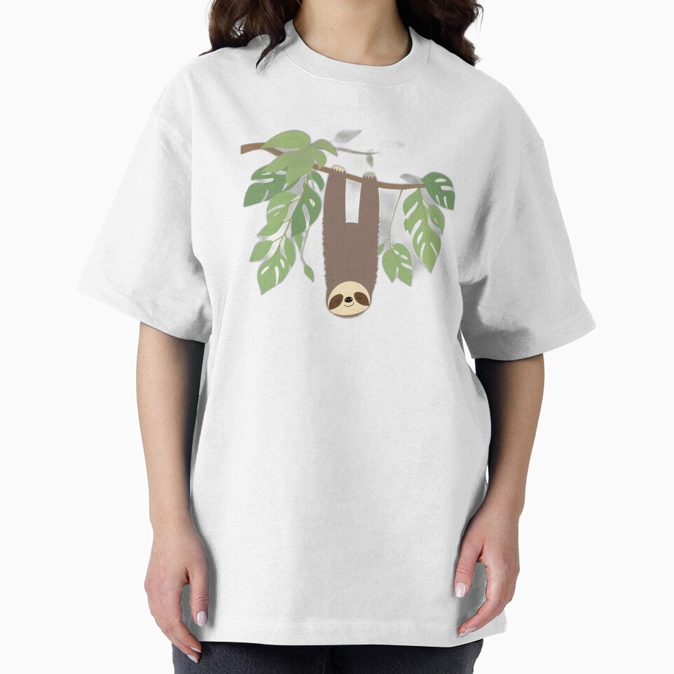 Sleepy Sloth Hanging Upside Down in Paradise by allogy