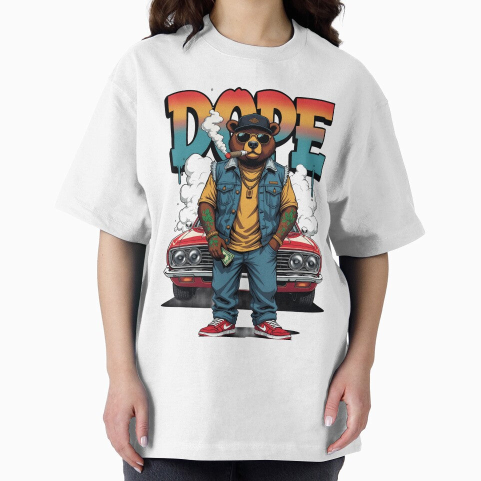 Dope Bear Streetwear Graphic cute trendy popular hip hop bear illustration retro car urban cartoon by zvalente