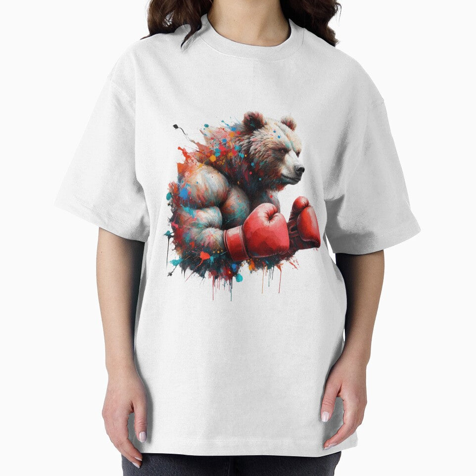 Boxing Bear Red Gloves Splash of Colors by Martial-Art-23