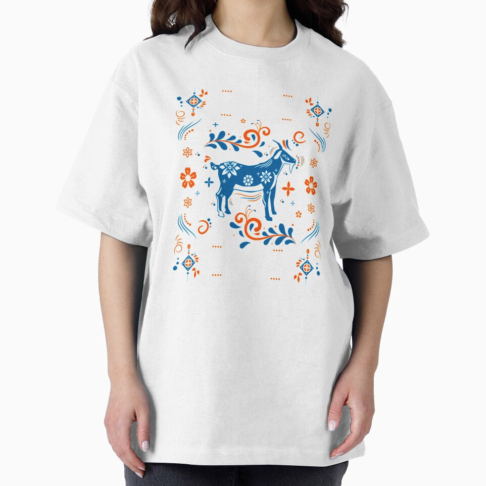 Goat - Rosemaling Goat Scandinavian folk art design by utopianpioneer